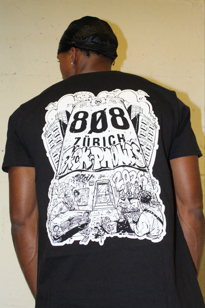 808 F*ck Phones Tee Black